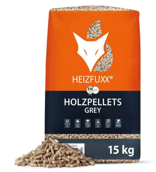 HEIZFUXX Holzpellets Grey 6mm ENplusA1, 65 x 15kg Palette