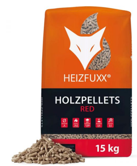 HEIZFUXX Holzpellets Red 6mm ENplusA1, 65 x 15kg Palette