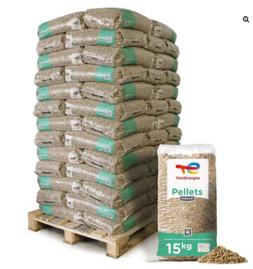 TotalEnergies Holzpellets Premium 6mm ENplusA1, 66 x 15kg Palette